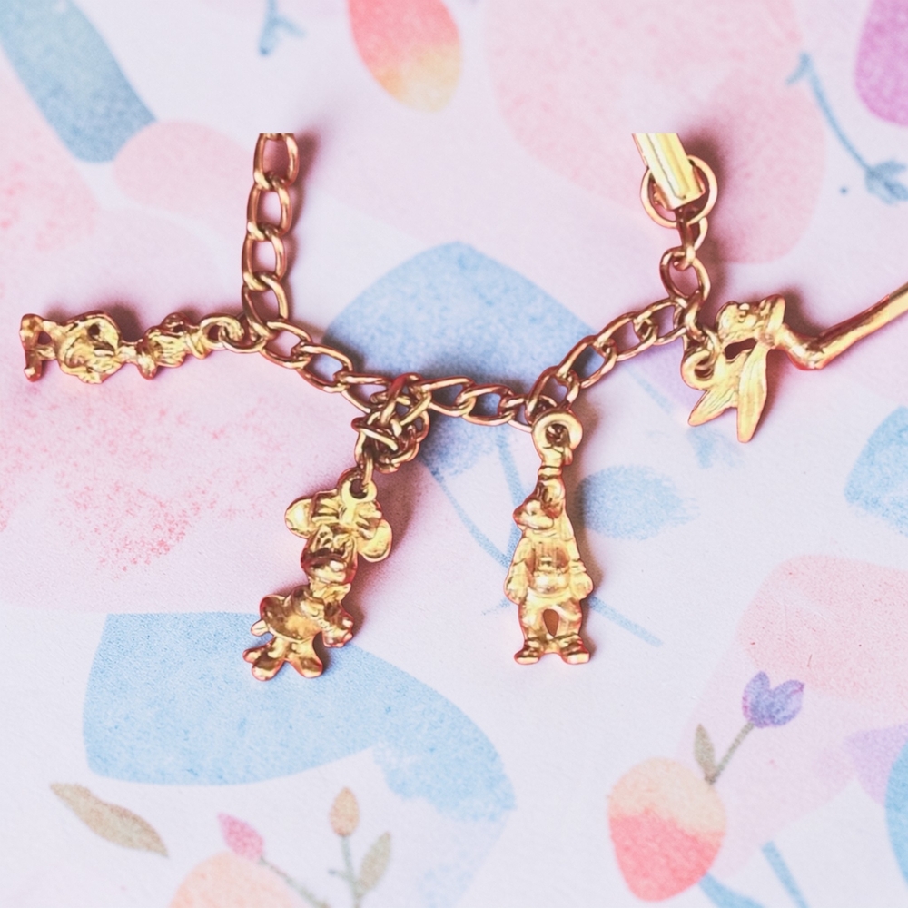 Antique Disney Vintage 6" Gold  Charm Bracelet - Picture 5 of 9